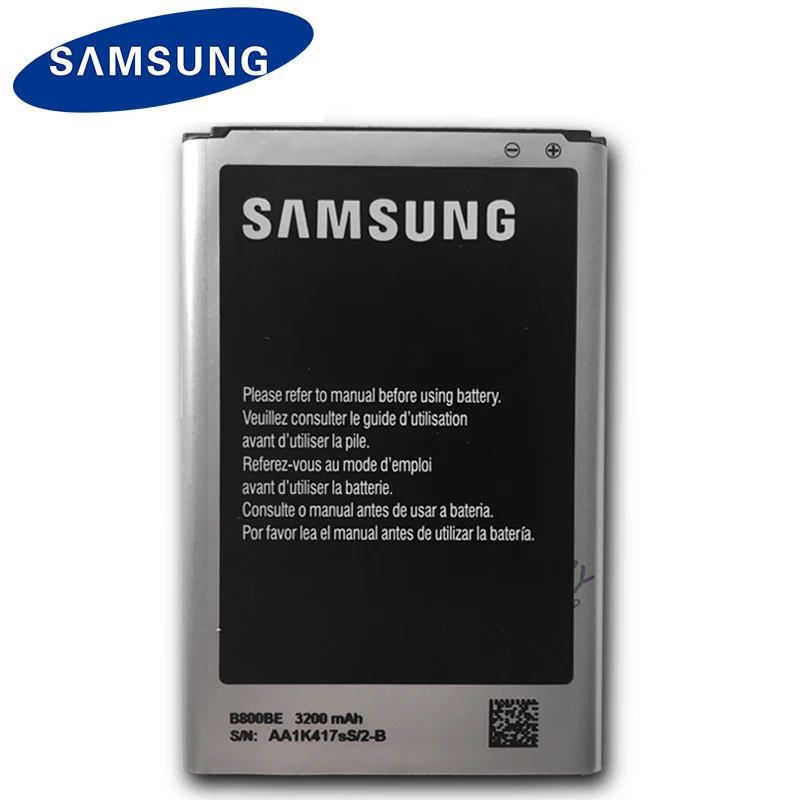 Оригинальный аккумулятор для телефона Samsung B800BE Galaxy Note 3 N900 N9006 N9005 N9000 N900A N900P 3200 мАч