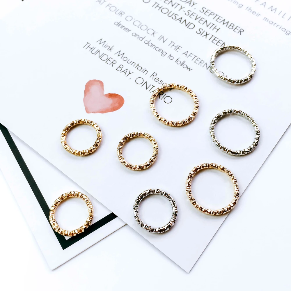 

Round Circle Eardrop Gold Silver Color Plated Pendant Necklace Charms Earring Jewelry Accessories Diy Handmade Material 66pcs