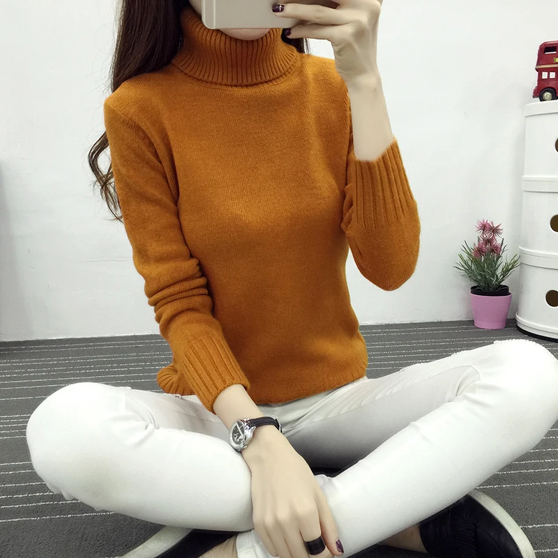 Vintarfell Turtleneck Winter Sweater Women 2018 Full Sleeve Knitted Female And Pullover Femme Cotton Jumper Tricot Tops | Женская одежда