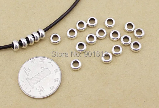 Бусины разделители серебристого цвета для браслета 30 шт./лот|big hole beads|spacer beadshole beads
