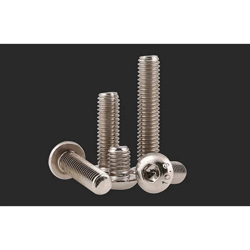 

M4 M5 10.9 Gigh-Strength Nickel-Plated Semi-Circular Head Socket Head Cap Screws Round Cup Mushroom Head Socket Head Cap Screws