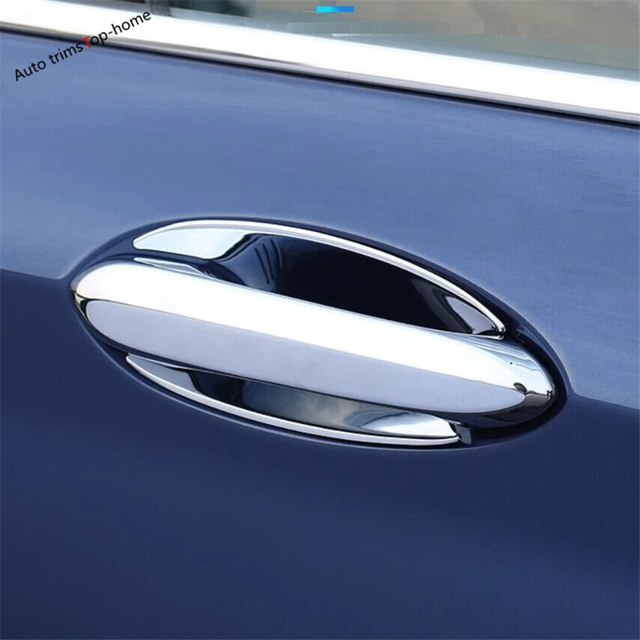 

Yimaautotrims Outside Pull Door Handle & Bowl Cover Trim Protect Exterior Fit For BMW X3 G01 2018 - 2021 Chrome / Carbon Fiber