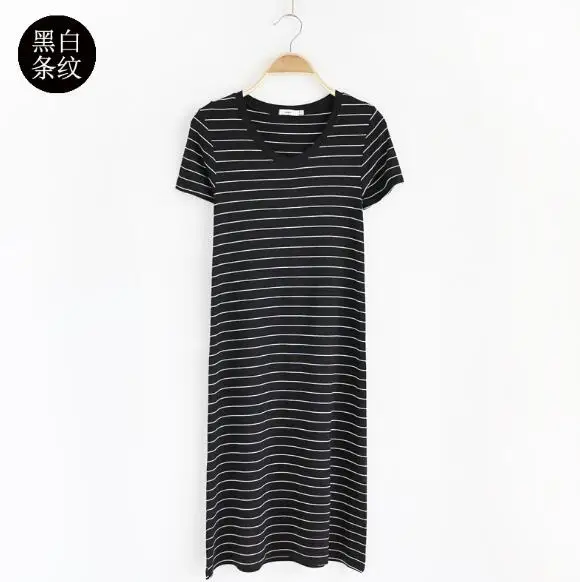 striped5 Fdfklak, новинка, женская ночная рубашка большого размера, ночная рубашка с коротким рукавом, ночная рубашка, летняя ночная рубашка, женская ночная рубашка, платья для сна - Цвет: striped5