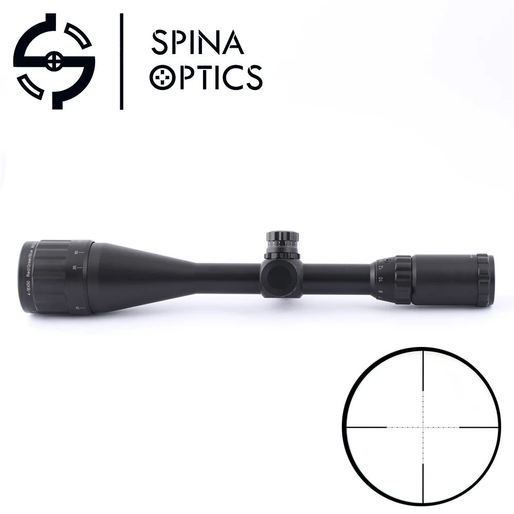 SPINA OPTICS 4 16x50 оптический прицел с белыми буквами красного и зеленого цвета для