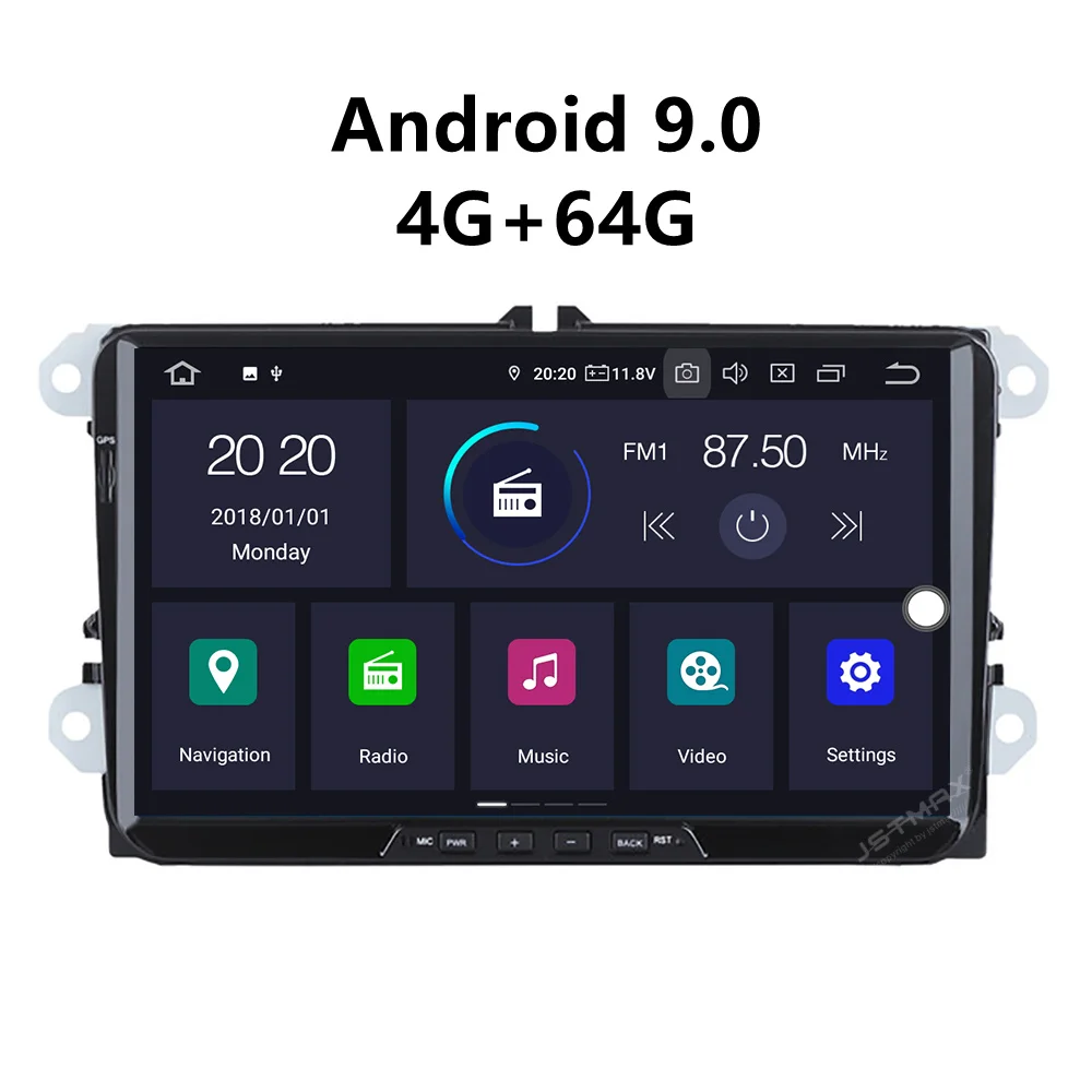 JSTMAX 9 ''Android 0 4G + 64G ISP экран автомобильный DVD Радио стерео плеер для Golf Polo Passat Seat