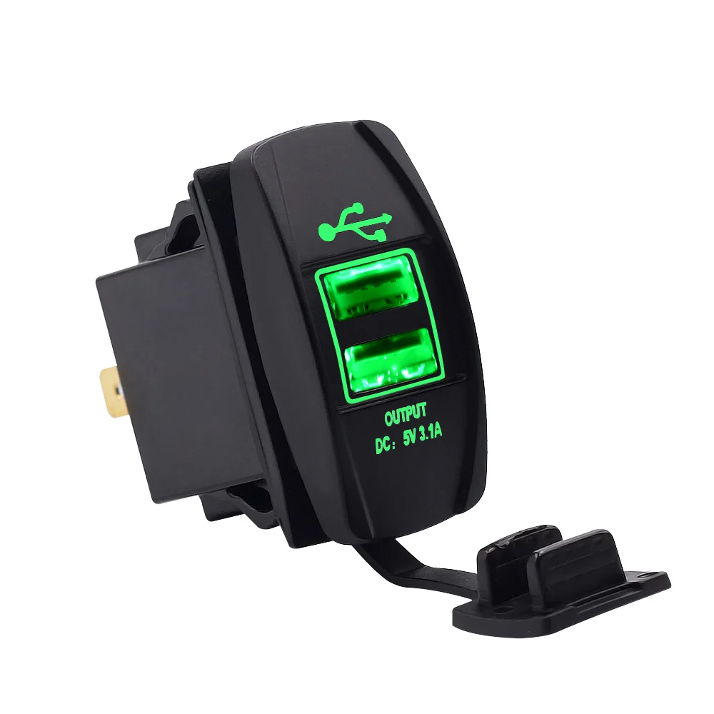 AOSHIKE Dual USB Интерфейс автомобиля Зарядное устройство прикуриватель 5V 2.1A мотоцикл лодочный коннектор для автомобилей розетки Мощность универсальный разъем