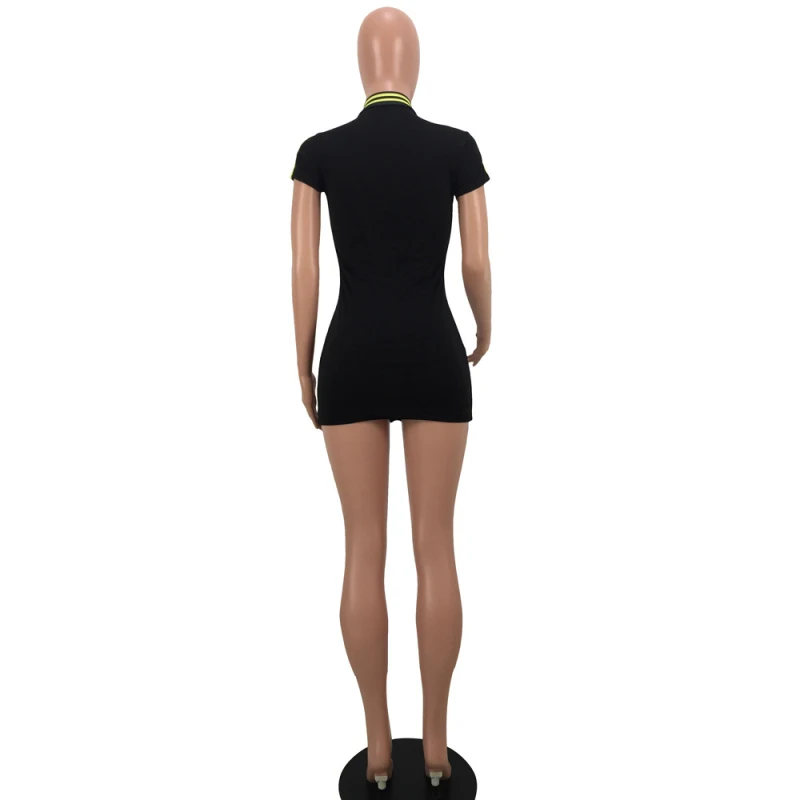 Casual Tight Dress Women Fashion 2019 Sexy Patch Work Slim Dresses Ladies Summer Turtleneck Mini Vestidos | Женская одежда