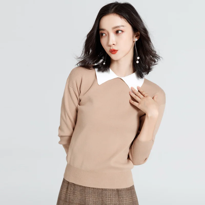 2018 г. осенние женские wearversion чистый цвет &quot&quot&quotкукольный&quot&quot воротничок&quot