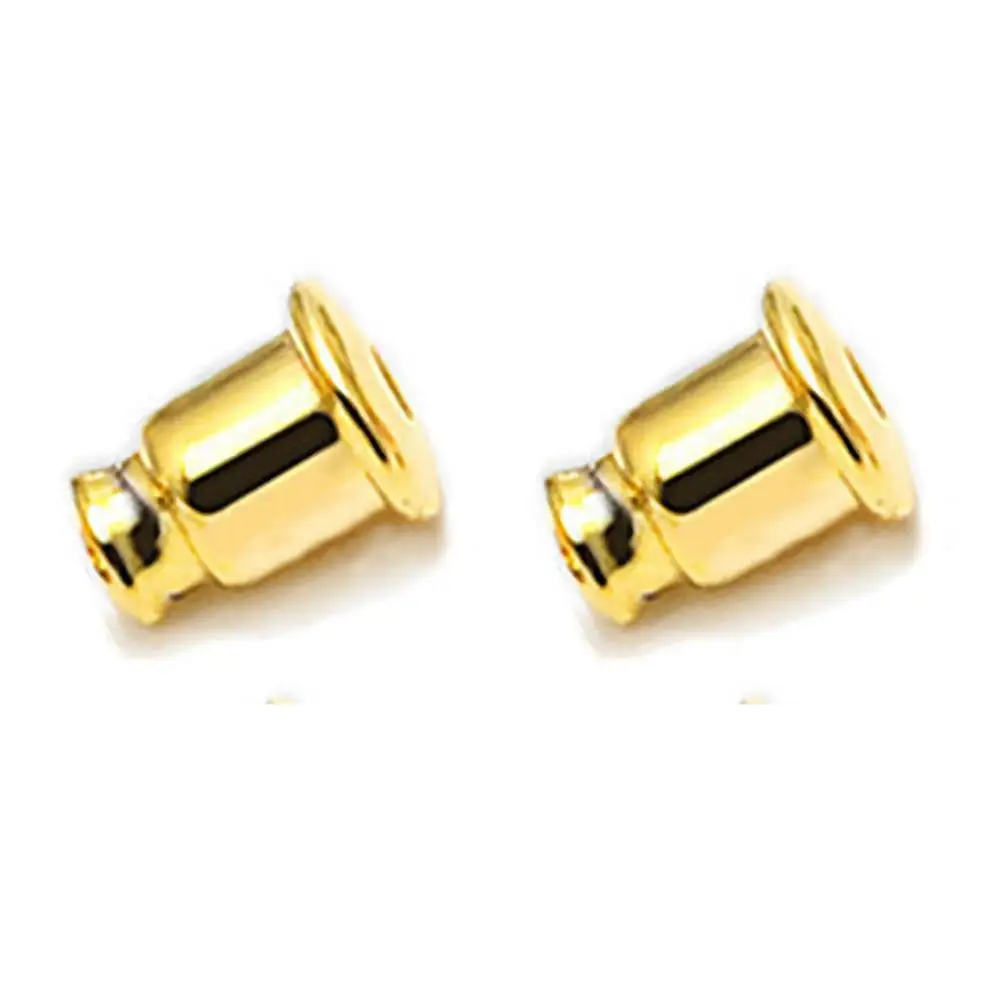 18K Gold Color 2 Серьги с застежками в форме пули, модные украшения золотого цвета, Белые и розовые золотые застежки, прямой дизайн, 10 пар в партии - Цвет: 18K Gold Color 2