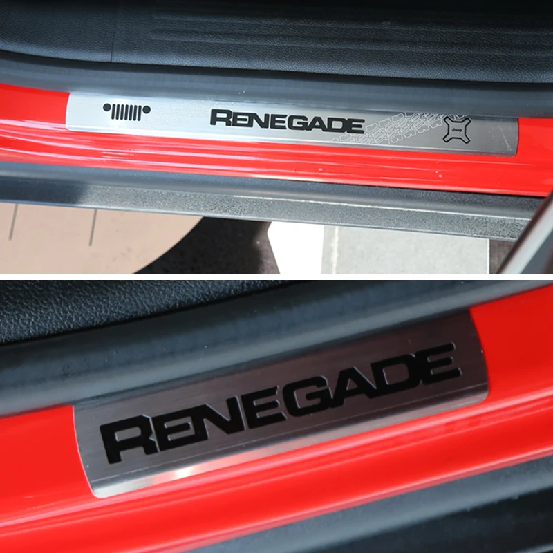 Для Jeep Renegade 2016 2017 2018 2019 2020 2021 порога пластина Накладка входной двери охранник