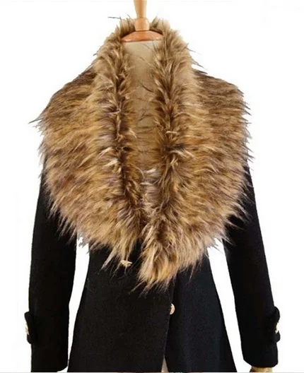 2018 Элегантный женский шарф с воротником из искусственного лисьего меха Зимний