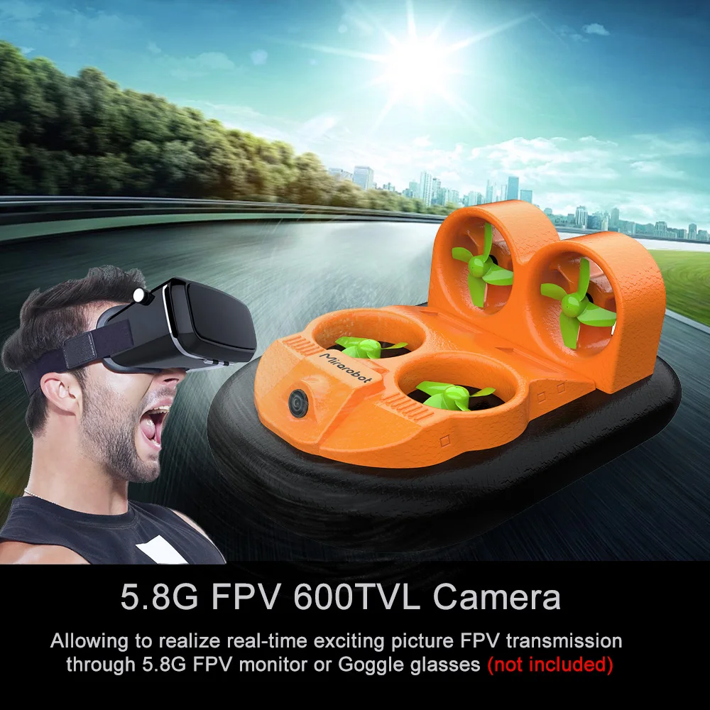 Мини радиоуправляемая лодка GV160 LED EPP 2 4G высокоскоростной наземный эффект амфибия