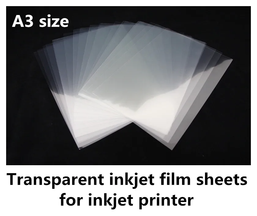 

Пленочная пластина 100mic 200mic, размер A3 прозрачная пленка для струйной печати 200 листов, бесплатная доставка