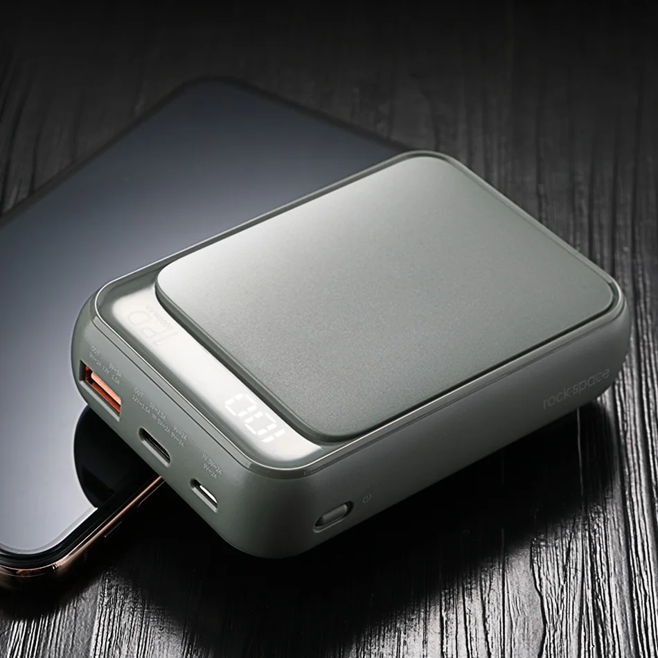 ROCK Mini power Bank 10000 мАч светодиодный PD Быстрая зарядка QC3.0 Быстрая зарядка портативный внешний аккумулятор power bank poverbank для Xiaomi