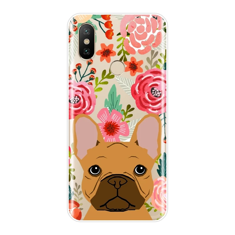 Задняя крышка для Xiaomi MI A1 A2 Lite Mi5 Mi6 Mi8 мягкий силиконовый чехол с цветочным