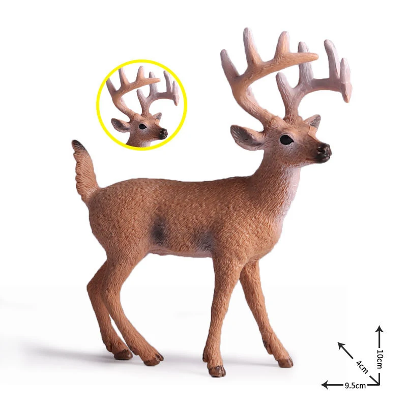 plastic toy deer Action Toy Figures Children's Simulation Wild Deer Animal Toys Model Set anime toys for girls boys kids home | Игрушки и
