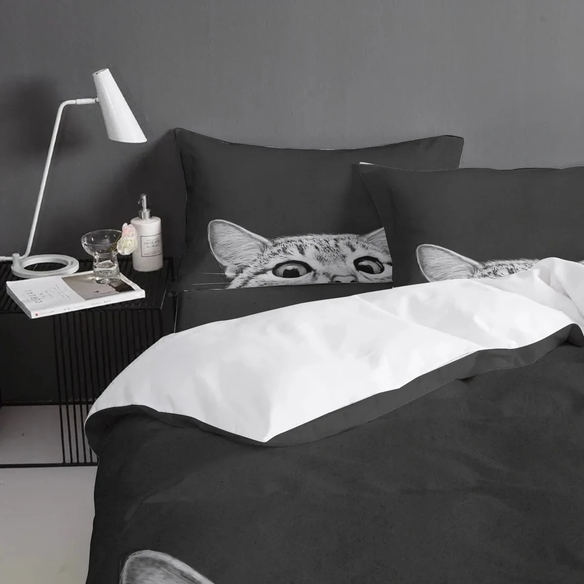 Вы спите еще пододеяльник набор кошка кровать простыни Утешитель наволочки Твин
