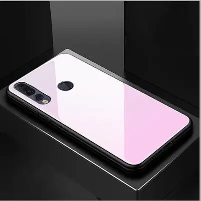 Тонкий силиконовый чехол белого цвета для lenovo Z5S z5s с градиентом, жесткая задняя крышка из закаленного стекла для lenovo Z5S, чехол s Shell - Цвет: Розовый