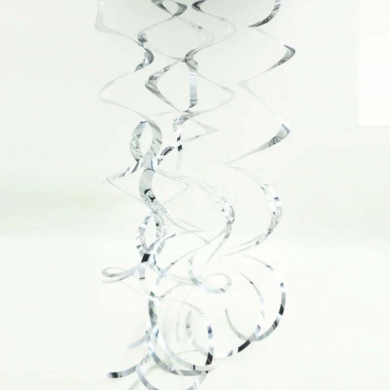 Silvery Завитки, висячие, свадебные, новогодние, новые, для детского душа, 90 см, для дня рождения, вечеринки, модные, хит, 5 шт., потолочные украшения, блестки, ПВХ - Цвет: Silvery