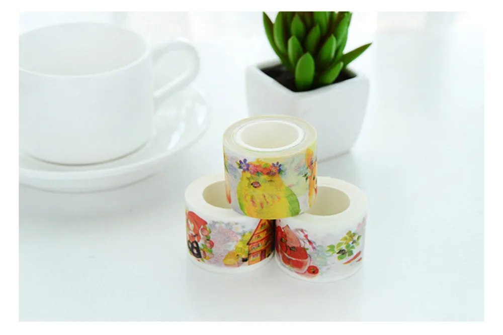 1 x цветы и животные 1,5 см/2 см/3 см* 10 м васи лента дети diy Украшение дневника Маскировочная лента Kawaii канцелярские принадлежности Скрапбукинг инструменты