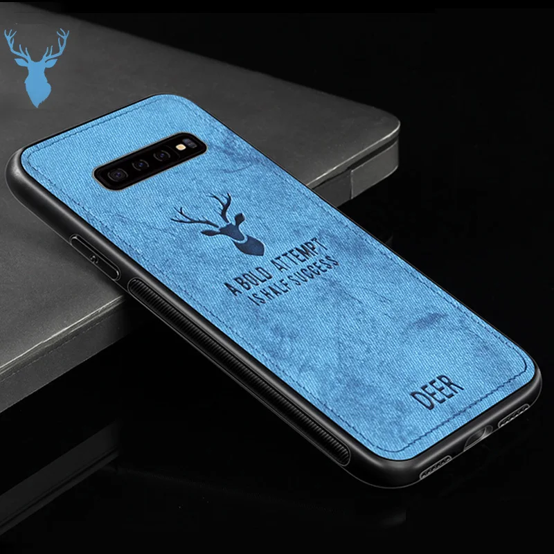 Blue Чехол MaxGear для samsung S7 Edge, S8, S9, S10 Plus, S10E, Note 8, 9, M10, M20, тонкий тканевый матовый мягкий силиконовый защитный чехол - Цвет: Blue