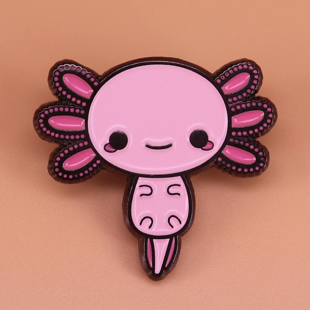 Axolotl эмалированная булавка Шестигранная брошь с рыбой розовая амфибия axolotl значок морские животные ювелирные изделия милые булавки для женщин подарок подруге