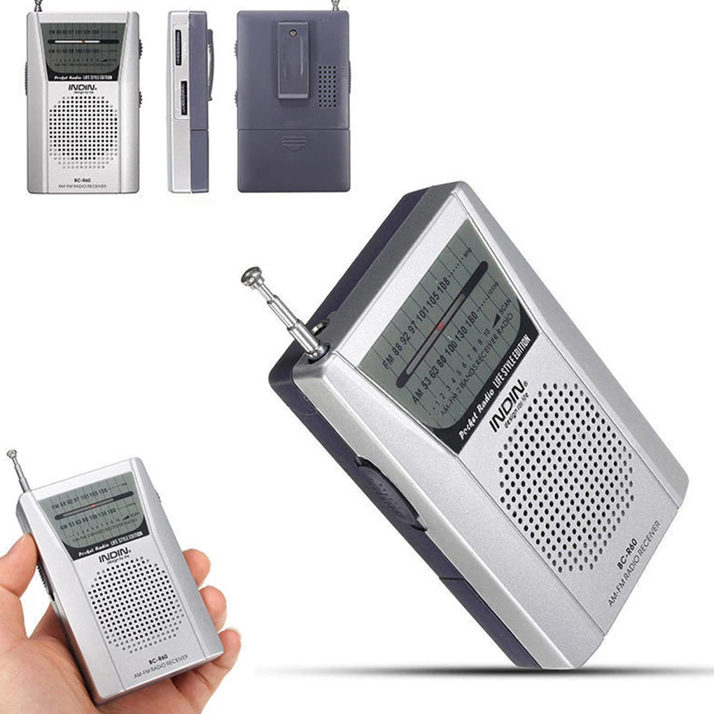 New Arrival BC-R60 Pocket Radio Telescopic Antenna Mini AM/FM 2-Band Radio World Receiver with Speaker 3.5mm Earphone Jack