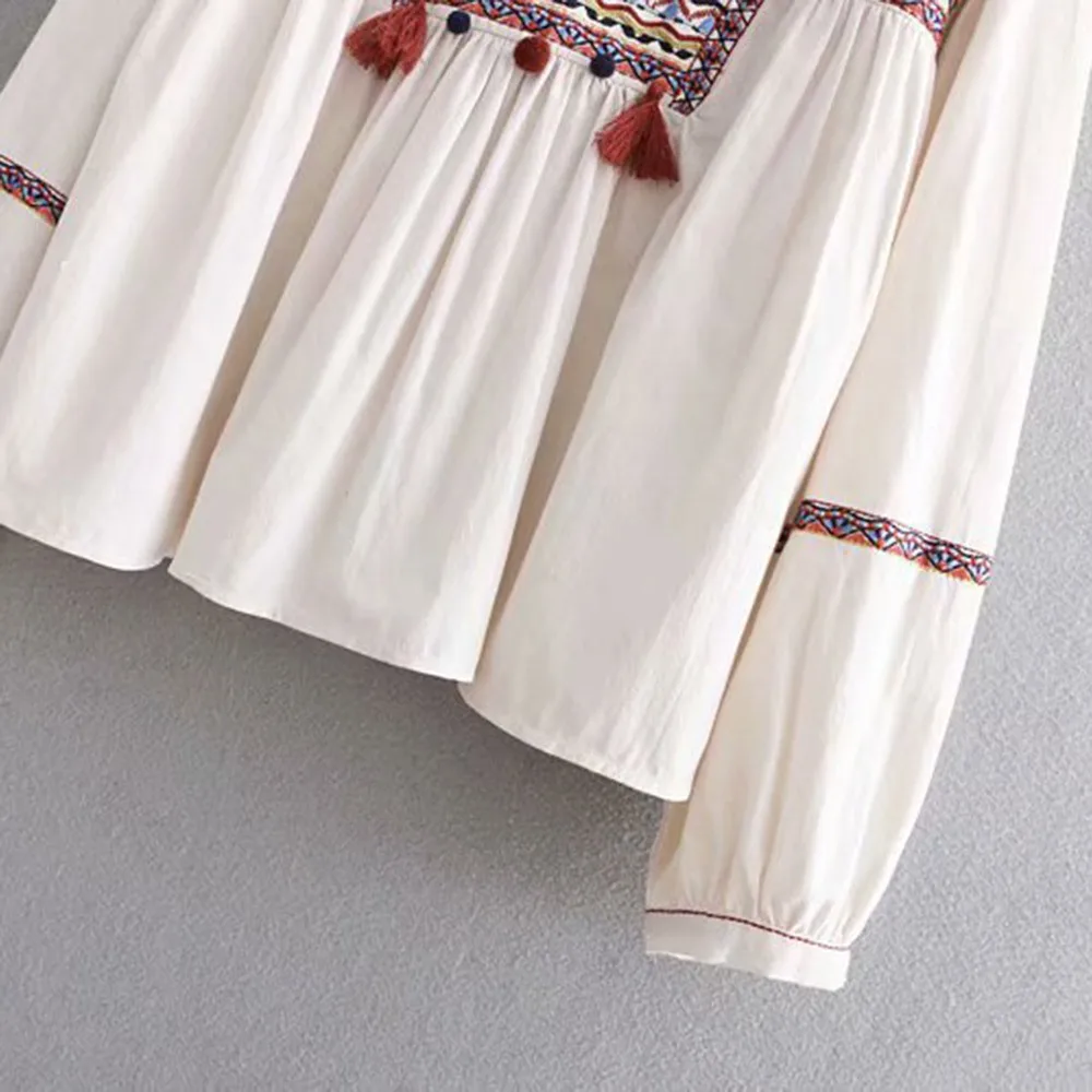 2019 осень Boho элегантный повседневный офисный стиль женские блузки свободный