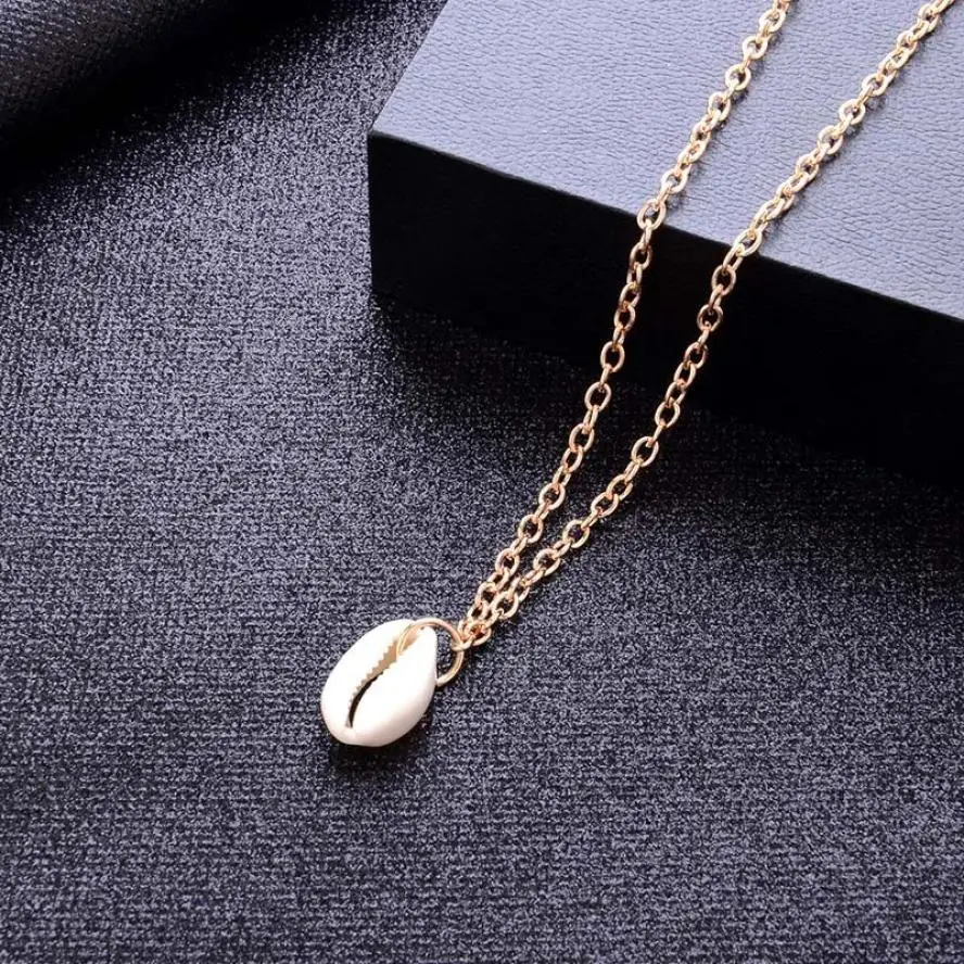 OTOKY высокое качество женское пляжное ожерелье Cowrie природные ракушки и деревянные