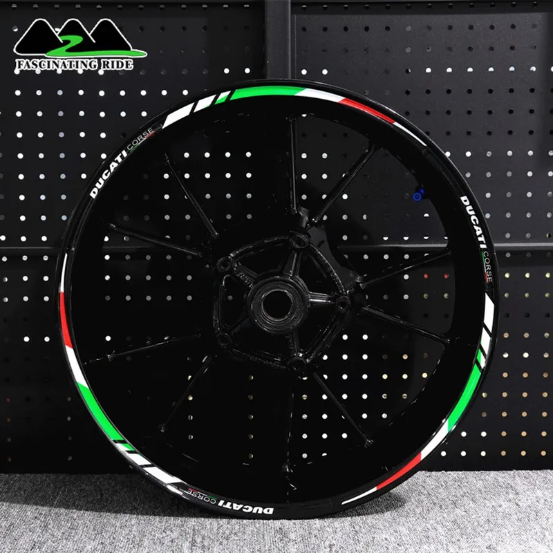 Color 03 Применимый для поездок на мотоцикле Ducati 696/821/848/899/1199/1299 в байкерском стиле из водонепроницаемого материала Светоотражающие стикеры установка персонализированные 17 дюймовые колеса - Цвет: Color 03