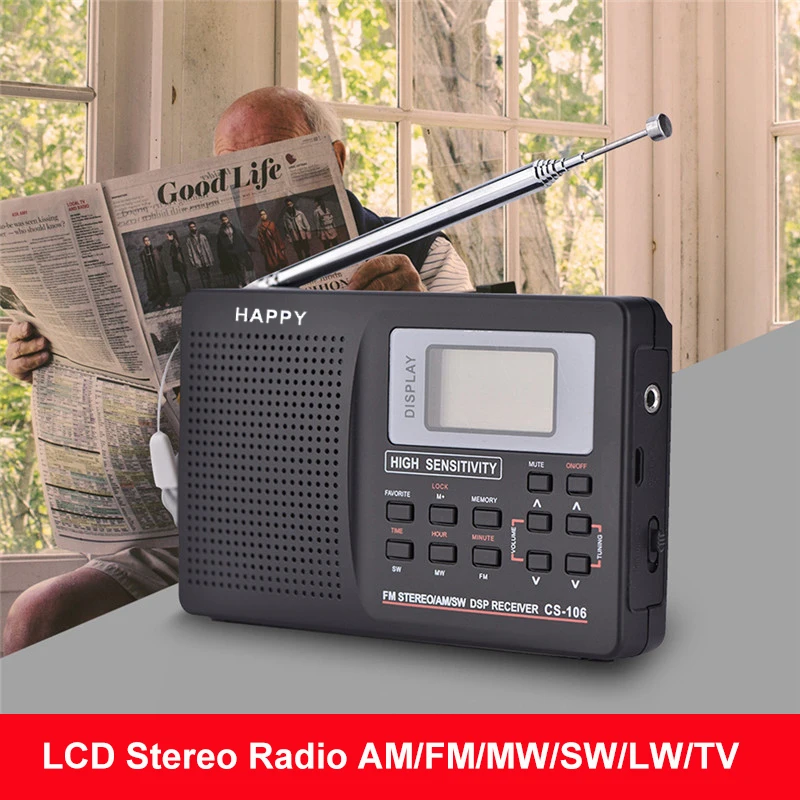 CS 106 Полнодиапазонный многодиапазонный стерео цифровой тюнер FM/AM/SW/LW/tv звук