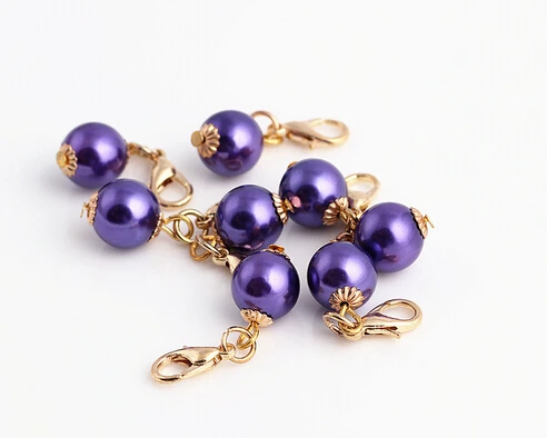 Круглые жемчужные подвески 20 шт./лот разных цветов бусины с застежкой карабином