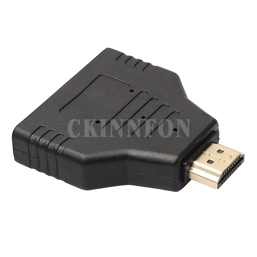 100 шт./лот черный практичный HDMI совместимый штекер на 2 гнезда 1 в Выход