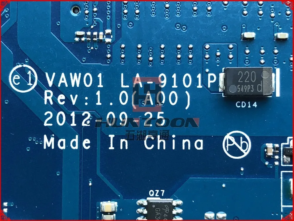 Высокое качество VAW01 LA-9101P для Dell Inspiron 3521 Материнская плата ноутбука CN-0P14T7 SR0XL I5-3337U