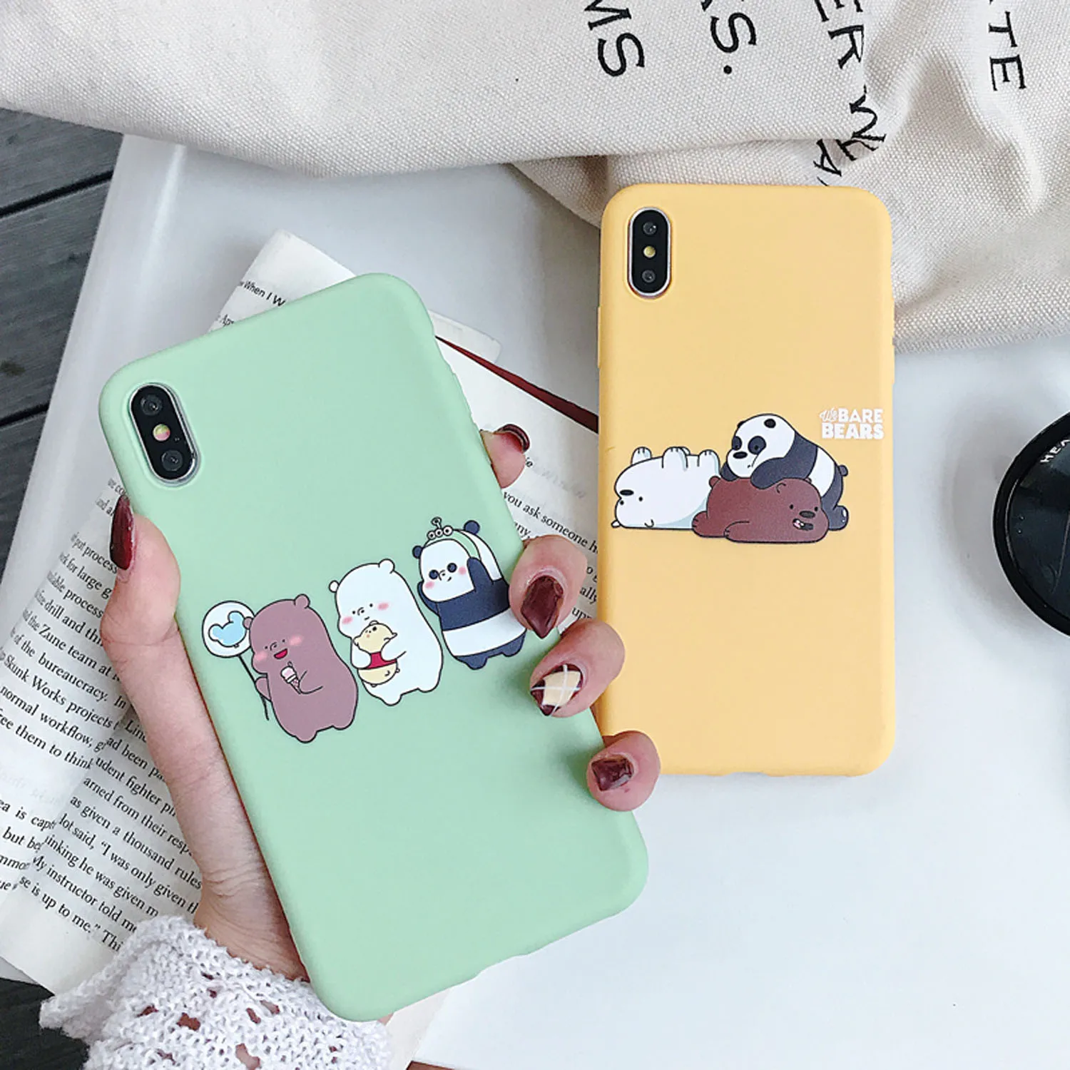 Мягкий чехол для Iphone X 10 XS XSMAX XR 8 7 6 6S plus милый силиконовый с изображением медведей