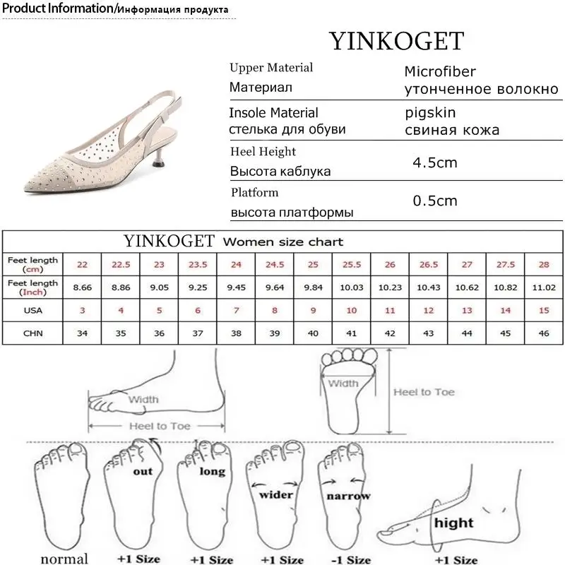 YINKOGET/Высококачественная обувь на высоком каблуке женские босоножки со стразами