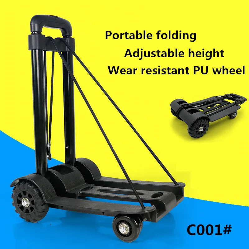 Generic Collapsible cart / grocery shopping cart / small pull carts, hand portable luggage trolley car C001#