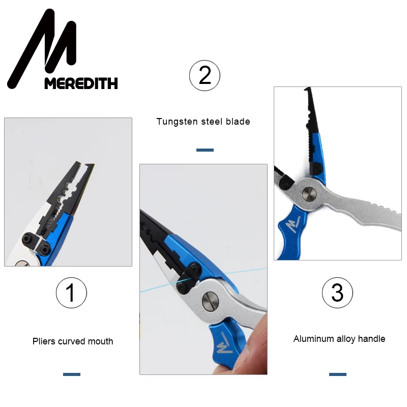 Алюминиевые рыболовные плоскогубцы MEREDITH для рыбалки многофункциональные
