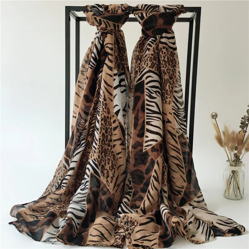 Fashion ladies long chiffon leopard shawl wild soft scarf 180x90CM thin section sunscreen beach towel silk |