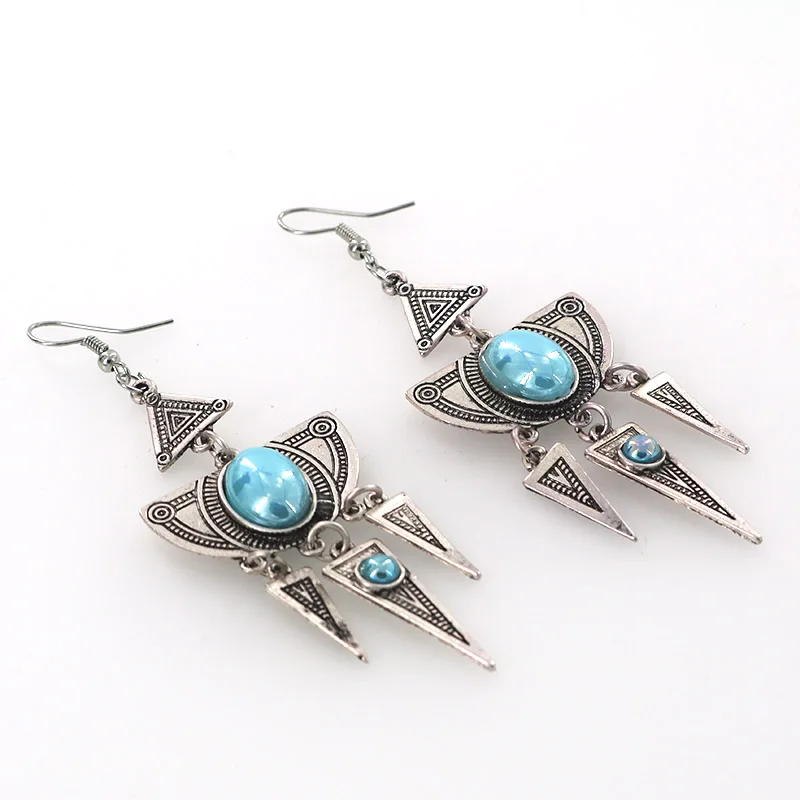 Серьги подвески в этническом стиле женские винтажные Треугольные Ювелирные