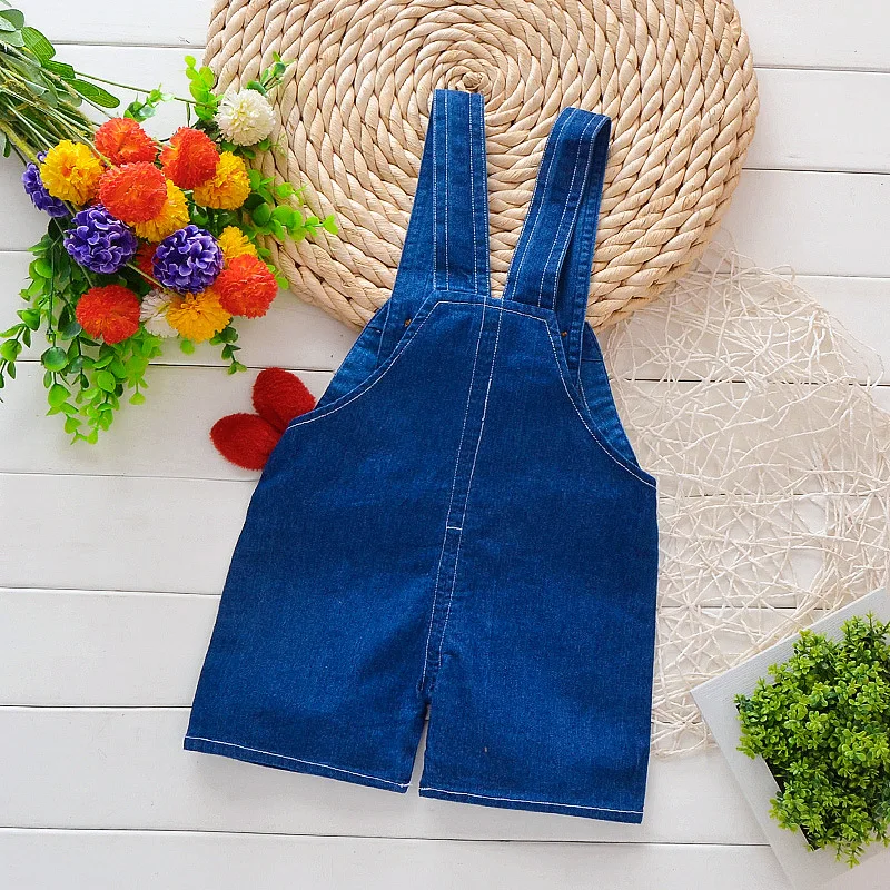 Летний джинсовый комбинезон для маленьких девочек Модный хлопковый
