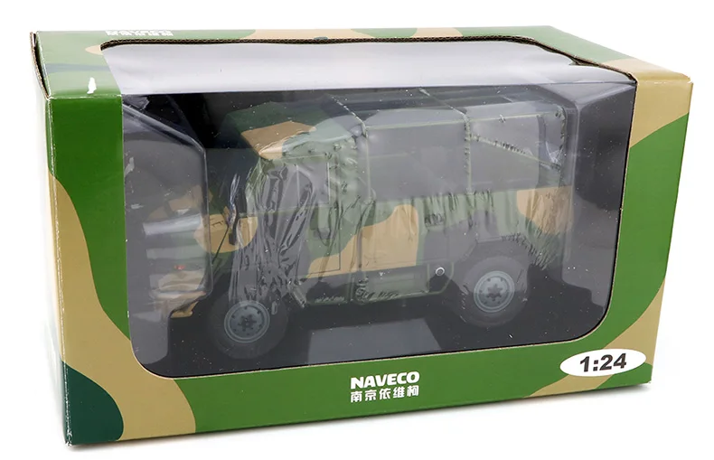 Мужская модель из сплава, 1:24, масштаб, Китай, Ивеко NJ2046, военные транспортные средства для беговых перевозок, литые под давлением, игрушки, модель, коллекция, украшение
