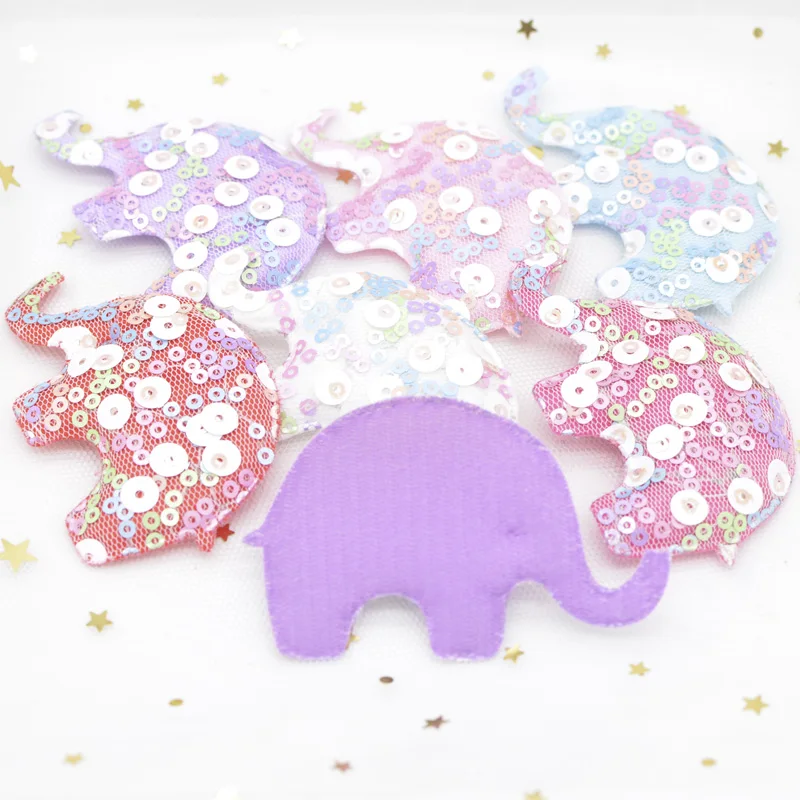 12 шт. блестящие нашивки с блестками Аппликации со слоном из мультфильма для