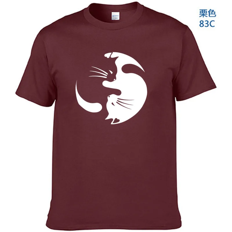 Taichi Cats мужские футболки 2018 Новый Забавный дизайн уличная хлопковая футболка с