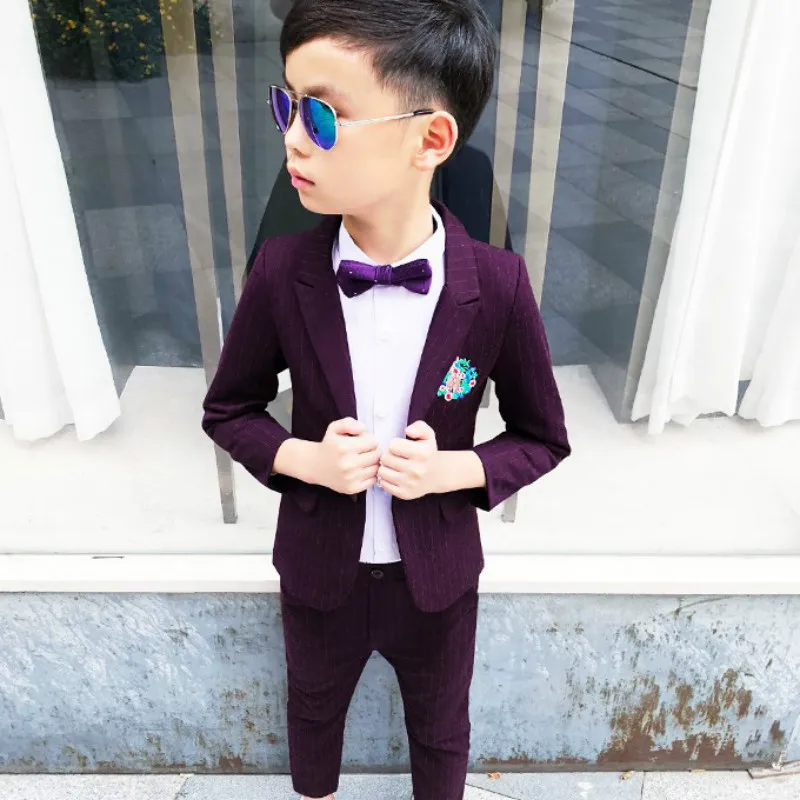 2019 костюмы для мальчиков (Блейзер + брюки) на свадьбу детский официальный блейзер