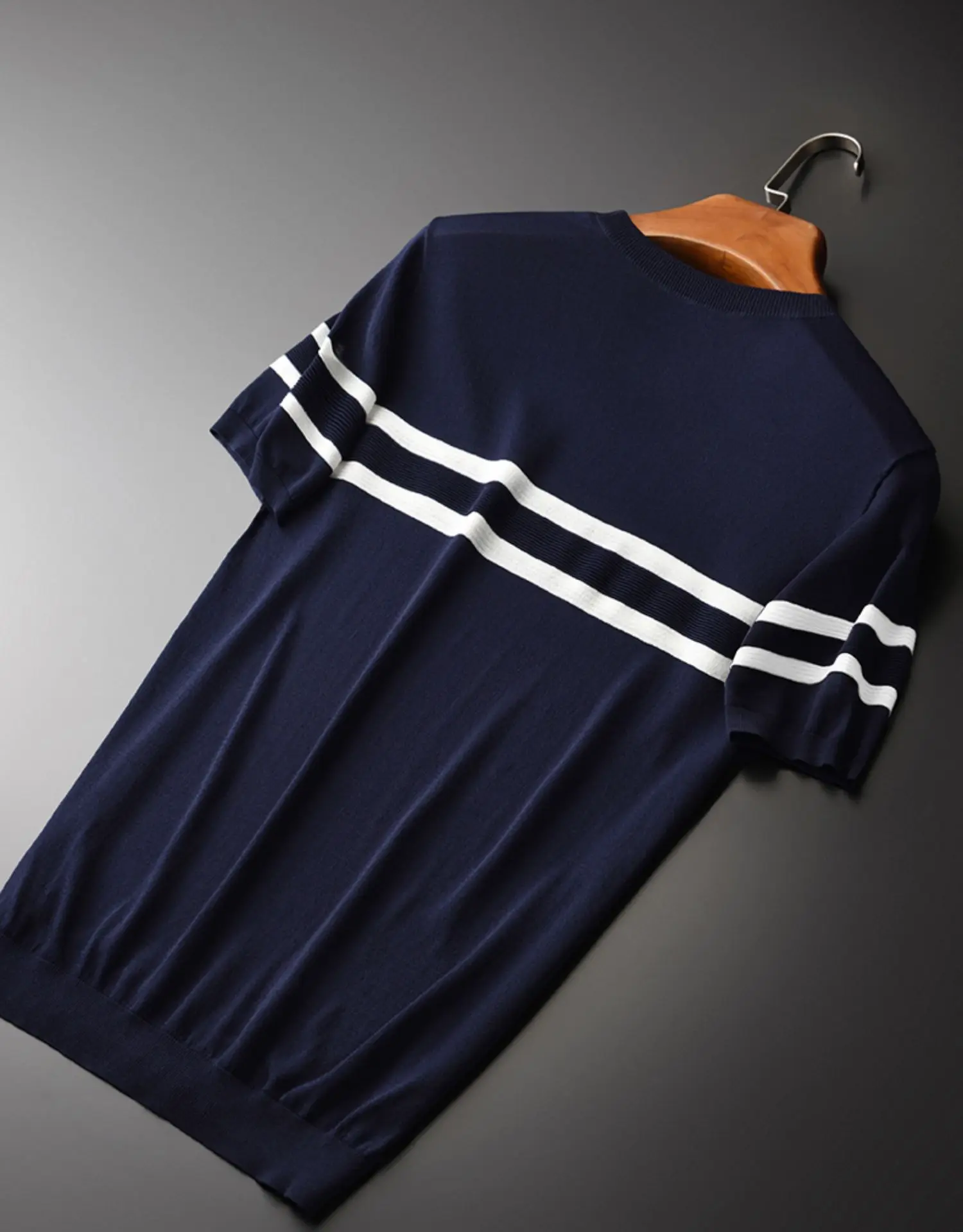 Новые летние мужские футболки класса люкс трикотажа с коротким рукавом размера