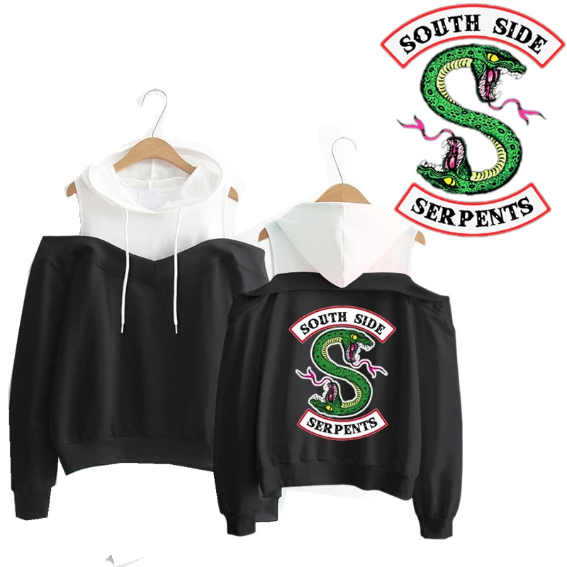 Ханука "South Side Serpents" Толстовка Southside змеи с открытыми плечами для девочек-Для женщин кофты с длинным рукавом одежда с капюшоном эксклюзивный