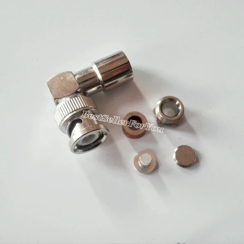 

1X BNC male right angle clamp RG142 LMR195 RG58 RG400 Cable RF Coax Connector