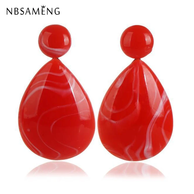 2019Trendy Pink Statement Resin Stud Earrings For Women 2019 Big Geometric Vintage Minimalist Korean Earings Fashion | Украшения и