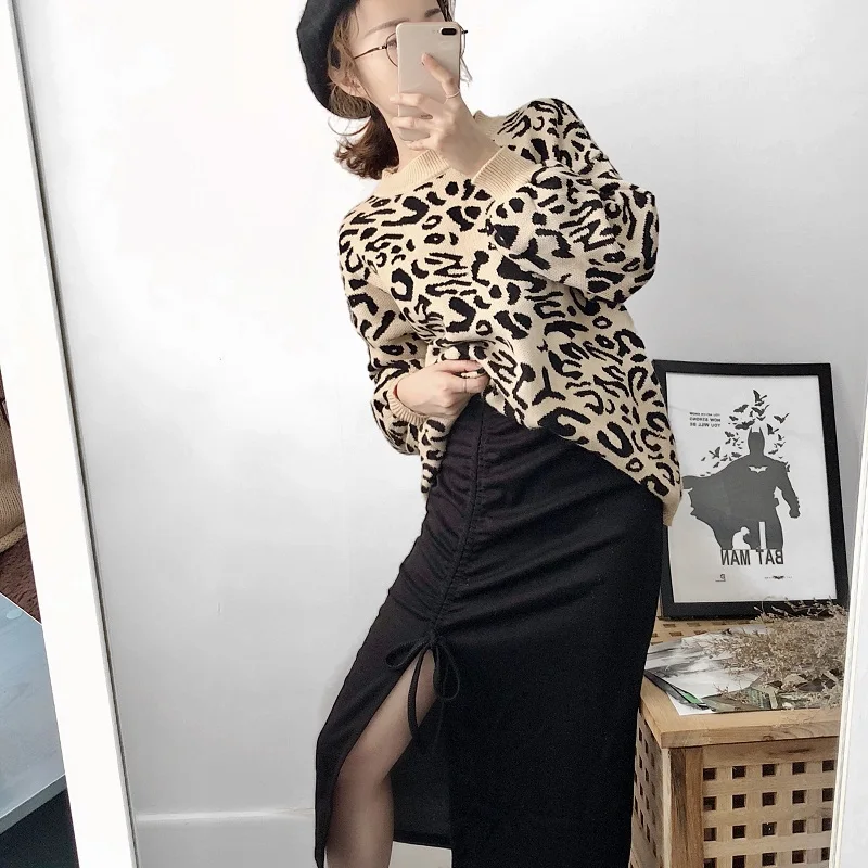 Фото Korean version of the loose leopard pullover sweater women autumn 2018 Женская одежда Korean version of the loose leopard pullover sweater women autumn 2018 Женская одежда